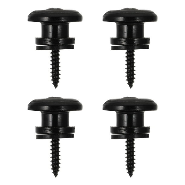 unbranded 4Ud Botón De Correa De Guitarra Metal Negro Con Redonda Para Fijación En Guitarras Y Bajos