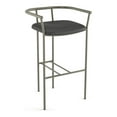 thumbnail image 1 of Amisco June 30" Faux Leather and Metal Bar Stool in Dark Gray/Matt Light Gray, 1 of 4