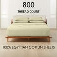 thumbnail image 2 of ABORN 700-Thread-Count, Egyptian Cotton, 6 PC Twin Ivory 10" Deep Pockets Adult Bedsheet, 2 of 8