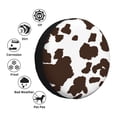 thumbnail image 4 of Fotbe Brown Cow Funda de Llanta de Repuesto con Estampado, Engrosada, Ajuste Universal para Jeep, Remolque, RV, SUV, Camión-17 inch, 4 of 6