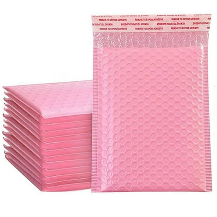 Yahome 25 Pcs Pink Poly Bubble Mailers Small Padded Envelopes Mailing Bags Self-Seal Packaging Bags Waterproof, Shockproof and Dustproof for Shipping (5x7 Inches)