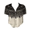 thumbnail image 4 of Bovemsi Women Cotton Shirt Printed Fashion Down Shirts Casual Tops Short Sleeve Blouse, Beige Women's Summer Shirts, 5XL, 4 of 4