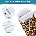 thumbnail image 5 of 30 oz Tumbler With Handle Stainless Steel Insulated Tumbler With Lid for Car Cup Holder Brown Leopard Print Pattern, 5 of 9