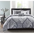 thumbnail image 1 of Madison Park Vienna 6 Piece Printed Duvet Set, King, Slate, 1 of 5