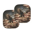thumbnail image 3 of KUIFORTI 2 Pieces USA Flag Car Sun Shade Windshield Cool Design Bald Eagle Sun Visor for Car Windshield Foldable Sun Visor Car Window Shades for Front Window, 3 of 5