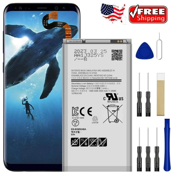 Replacement EB-BG950ABE EB-BG950ABA Battery for Samsung Galaxy S8 SM-G950U G950F G950F/DS SM-G950W with Tools