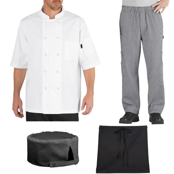 Chef Code Culinary Student Bundle Cool Breeze Chef Coat, Pants, Hat & Apron