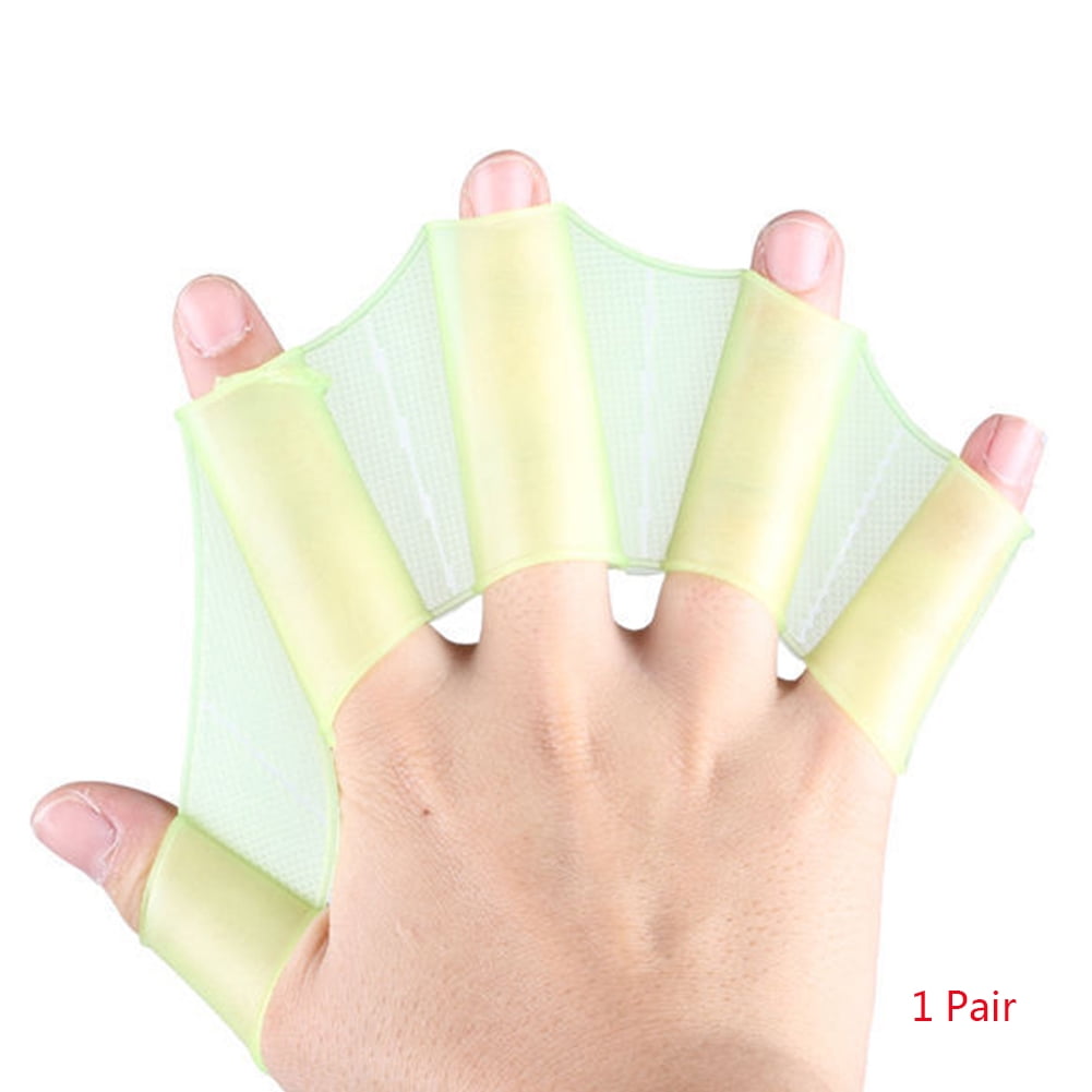 Silicone Swim Gear Fins Hand Web Flippers Training Diving Gloves Webbed Gloves 