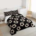 thumbnail image 3 of Homewish Brown Black Floral Queen Comforter Set,Cartoon Blossom Bedding Sets,Cute Flower Bedding Comforter Set For Girls Kids,Ultra Soft Home Decor Reversible,3 Pieces, 3 of 8