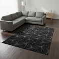 thumbnail image 2 of HomeRoots 676552 8 x 10 ft. Black & Ivory Geometric Transitional Washable Machine Made Rectangle Area Rug with UV Protection, 2 of 9