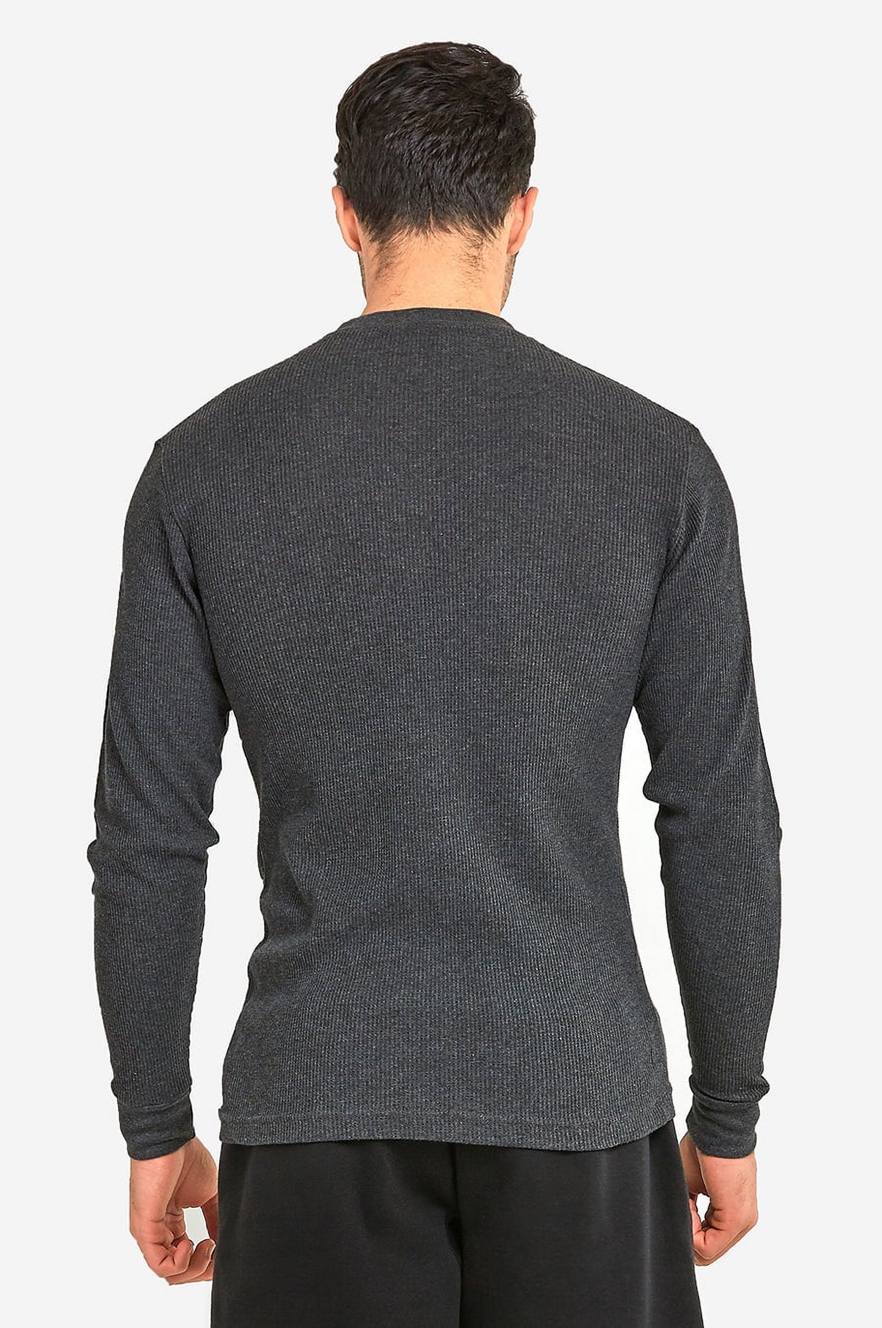 Top Pro Men's Classic Waffle Knit Heavyweight Cotton Long Sleeve Thermal T-Shirt Top