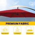thumbnail image 6 of FUNDAZE 8x8ft Hanging Cantilever Patio Umbrella with Base, Square Outdoor Sun Shade with Crank & Tilt for Garden, Backyard, Deck,Red, 6 of 10