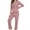 Pink, variant on Diufon Pajama Sets for Women Knitted Striped Slim Long Sleeve V Neck Tops and Pants Lounge Home Sleepwear Outfit