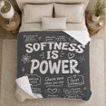 thumbnail image 5 of Softness Is Power Quote, Empowering Graphic Style for Self Care Fans, Gentle Strength Message and Appreciation Gift, Cozy Flannel Blanket for Bedroom and Reading Nook, Peaceful Home Decor, 5 of 9