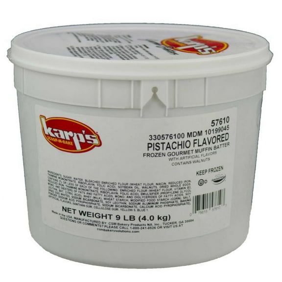 Baker and Baker Karps Scoop N Bake Premium Paradise Classics Pistachio Muffin Batter, 9 Pound - 2 pails.