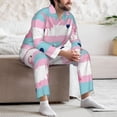 thumbnail image 7 of Naloa Flamingo1 Men’s Pajamas Set - Long Sleeve Button Down Sleep Shirt and Pajama Bottoms Sleepwear Set-Small, 7 of 7