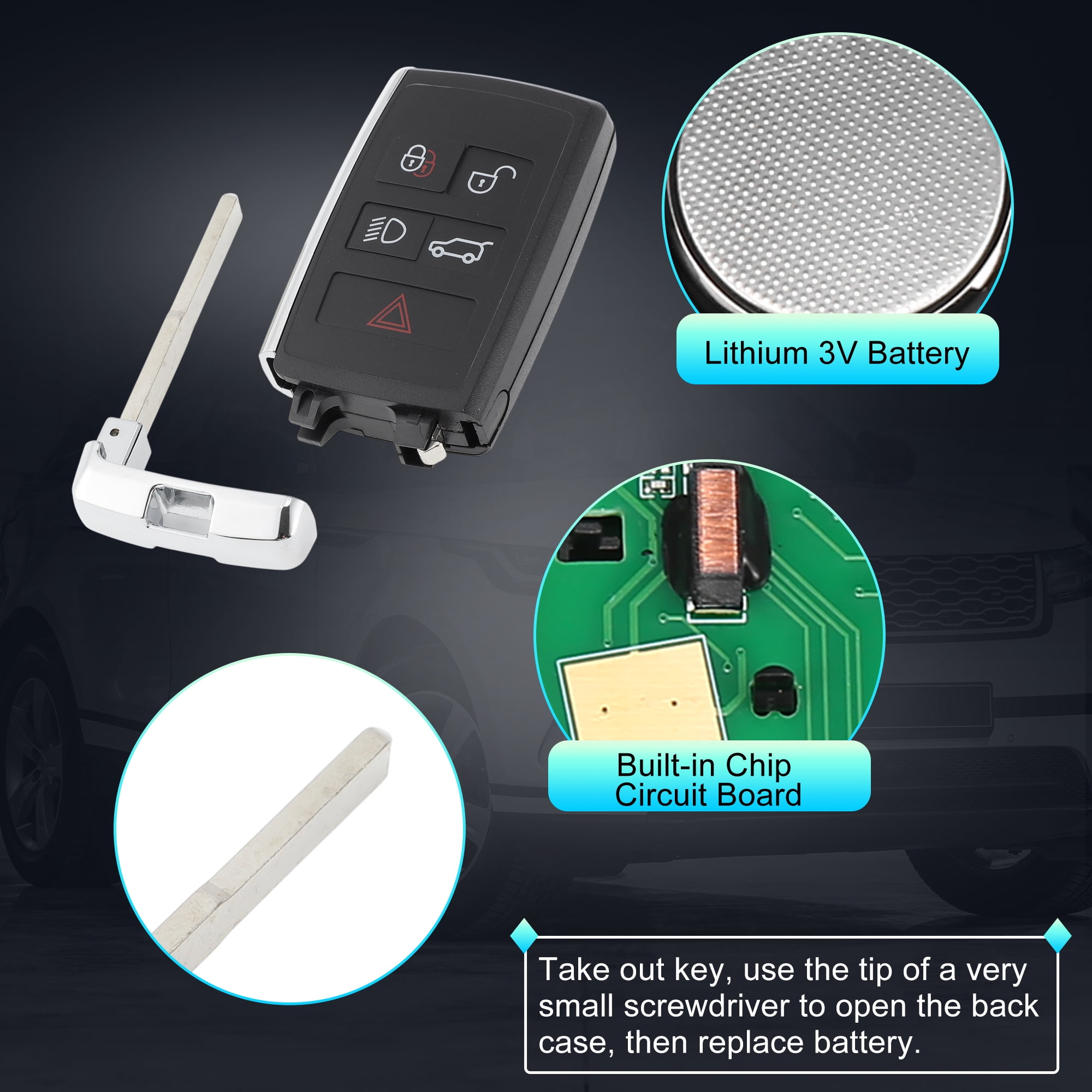 KOBJXF18A 315MHz Replacement Keyless Entry Remote Smart Key Fob for Land Rover Range Rover Discovery Sport Evoque 2018-2023 JK52-15K601-AA 5 Buttons