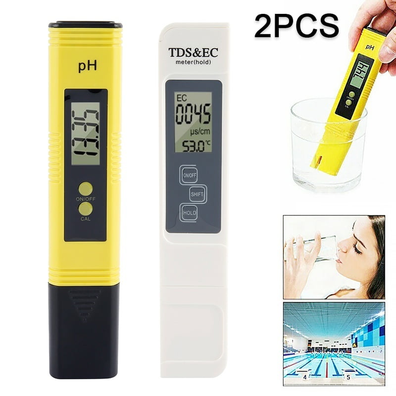 Willstar 2Pcs Multifunctional PH Meter TDS EC LCD Water Purity PPM ...