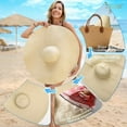 thumbnail image 5 of JASGOOD Oversized Beach Hat for Women Wide Brim Straw Sun Hat Foldable Packable Travel Vacation Pool Outdoor, 5 of 7
