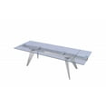 thumbnail image 2 of 79" Clear and Silver Glass and Stainless Steel Self-Storing Leaf Dining Table, 2 of 5