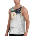 thumbnail image 2 of Easygdp Pumpkin And White Marble Men's Tank Top, Sleeveless Muscle T Shirts, Breathable, Quick-Dry, Loose for Gym, Running, Fitness - 3X-Large, 2 of 9