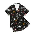 thumbnail image 5 of Cavosen Christmas Pj Sets for Women Button down 2 Piece Pajamas Xmas Cute Snowflake Print Lounge Outfits with Pocket Lapel Neck Short Sleeve Tops Short Pants Sleepwear Soft Comfortable Nightwear, 5 of 6