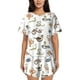 thumbnail image 1 of Fotbe Snake Conjunto de Pijama Estampado para Mujer, 2 Piezas, Ropa de Dormir con Camiseta de Manga Corta y Shorts Suaves-Large, 1 of 6