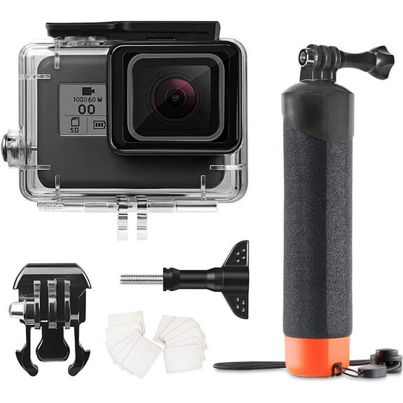 148FT/40M Underwater Waterproof Protective Case Shell Compatible for GoPro Hero 2018/7/6/5 Black,Monopod Floating Hand Grip Selfie Stick for Go Pro Hero7 Hero6 Hero5 Black Accessories Kit