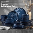 thumbnail image 2 of Onader Dinnerware Set for 6, 18-Piece Plates and Bowls, Stoneware Dishes Sets for Home Restaurant, Microwave and Dishwasher, Starry Blue, 2 of 7