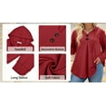 thumbnail image 6 of WellSize Hoodies for Women Plus Size Long Sleeve Lightweight Sweatshirts Button Tunic Fall Tops V Neck Pullover, 6 of 8