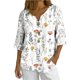 thumbnail image 2 of Xuyuer Solid Button Shirt Blouse - Women's Fashion Loose Female Neck T-Shirt Style Top for Smart Casual Office Wear, Weekend Brunch Outings & Effortless Minimalist Everyday Style, 2 of 7