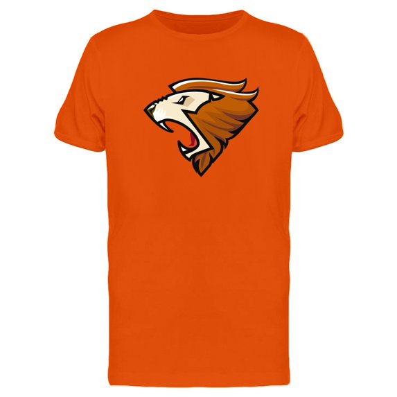Cool Lion Mascot Roaring Cartoon Tee Men's -Image by Shutterstock