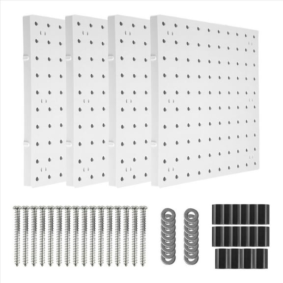 Pegboards, Pegboard Wall Organizer Panels, Peg Boards for Wall, Craft Room, Kitchen, Garage, Living Room, Bathroom(4Pcs)