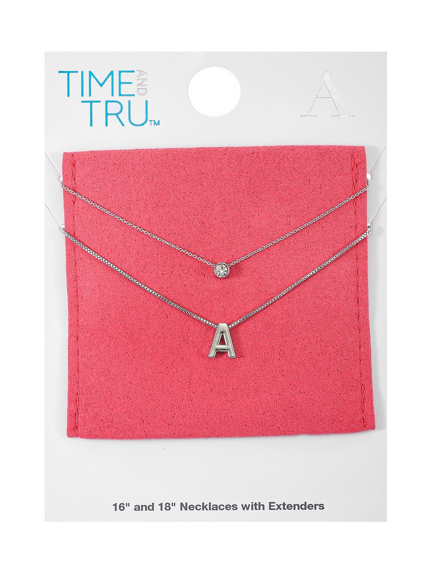 Time and Tru Women's Teardrop Metal 2 Layered Necklace Set Zinc