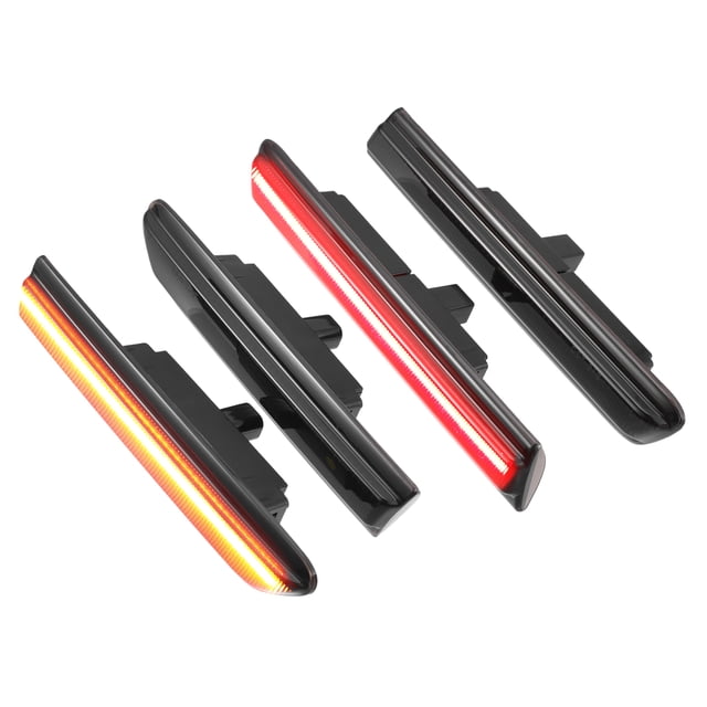 Luz de marcador lateral LED 33655-SEP-A01 Luces de señal de giro traseras delanteras Lámparas de marcador lateral de guardabarros para Acura TL Lente negra Luz LED roja ámbar 2 pares