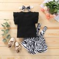 thumbnail image 2 of Vedolay 2 Piece Shorts Sets For Girl Girl's 2 Piece Outfits Print Ribbed Cut Out Tee Shirt and Biker Shorts Set,Black 0-6 Months, 2 of 5