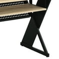 thumbnail image 4 of Tin 47 Inch Wood Music Desk Studio Station, Keyboard Tray, Shelves, Brown - Saltoro Sherpi, 4 of 5