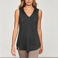 thumbnail image 5 of Qiopertar Womens Tank Tops Hooded V Neck Sleeveless Casual Loose Flowy Lightweight Soft Summer Tops, Black XXL, 5 of 7