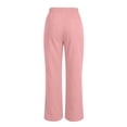 thumbnail image 6 of Vynhevius Women Straight Leg Pants Solid Drawstring Waist Side Slit Pockets Casual Trousers, 6 of 8