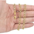 thumbnail image 5 of Nuragold 10k Real Yellow Gold Solid Figaro Link 6mm Diamond Cut Pave Chain Bracelet (7"-9") Two Tone Italian Jewelry for Men & Women, 5 of 10