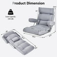 thumbnail image 3 of Costway Adjustable Lazy Sofa with Stepless Adjustable Back & 6-position Head/Lumbar/Seat Gray, 3 of 8