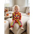 thumbnail image 6 of RUINIXCW Kids Toddler Baby Boy Girl Halloween Outfit Clown Costume Infant Baby Boy Girl Fall Winter Clothes Collar Grimace Sweatshirt and Pants Set, 6 of 10