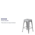 thumbnail image 5 of Home Square 24" Metal Backless Counter Stool in Silver - Set of 3, 5 of 10