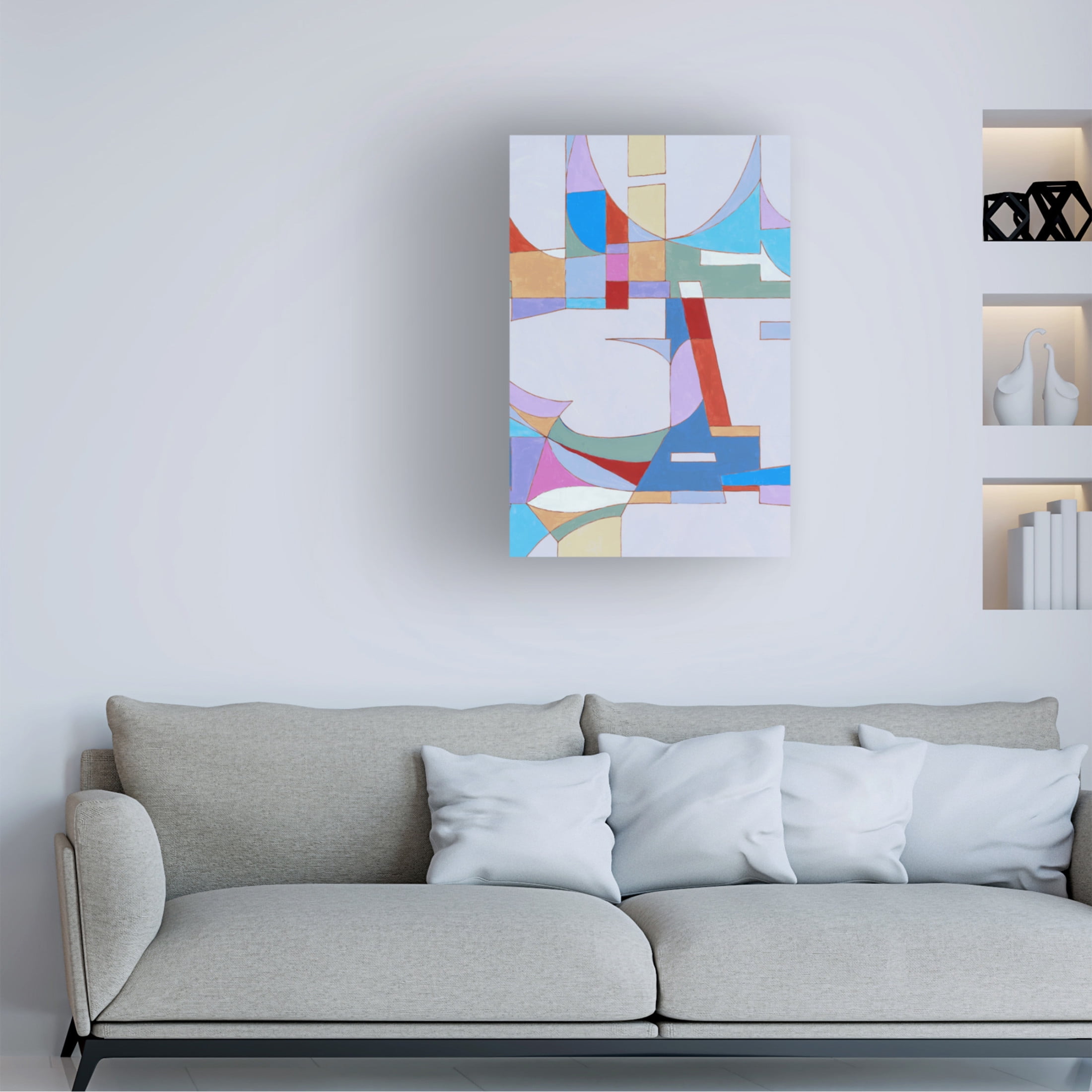 Canvas Wall Art - Incado 'Geometric' Wall Art for Living Room, Bedroom, or Office Décor by Trademark Fine Art - 30 x 47 Inches