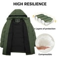 thumbnail image 4 of Soularge Women's Plus Size Winter Coat Warm Puffer Jacket with Hood Winter Puffer Coat Green 3X, 4 of 7