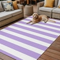 thumbnail image 2 of Fsddascl Purple Striped Outdoor Rug for Patio/Deck/Porch, Non-Slip Large Area Rug 5 x 8 Ft, Modern Farmhouse Purple White Stripes Indoor Outdoor Rugs Washable Area Rugs, Camping Rug Carpet, 2 of 5