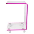 thumbnail image 1 of Fox Hill Trading Acrylic C Shape Accent Table with Casters, 1 of 9