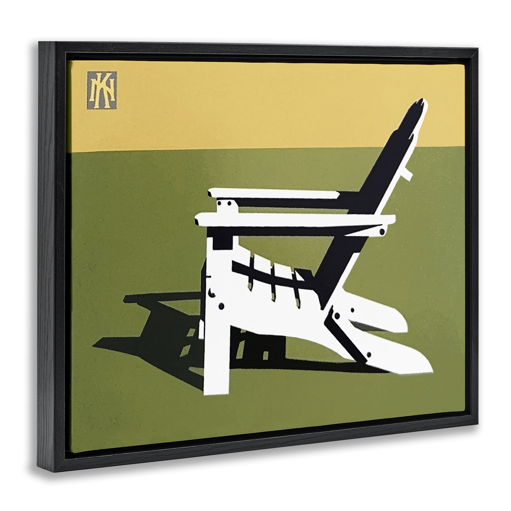 Stupell Industries Minimal Sunlit Lounge Chair Black Framed Floater Canvas Wall Art, design by Jadei Graphics
