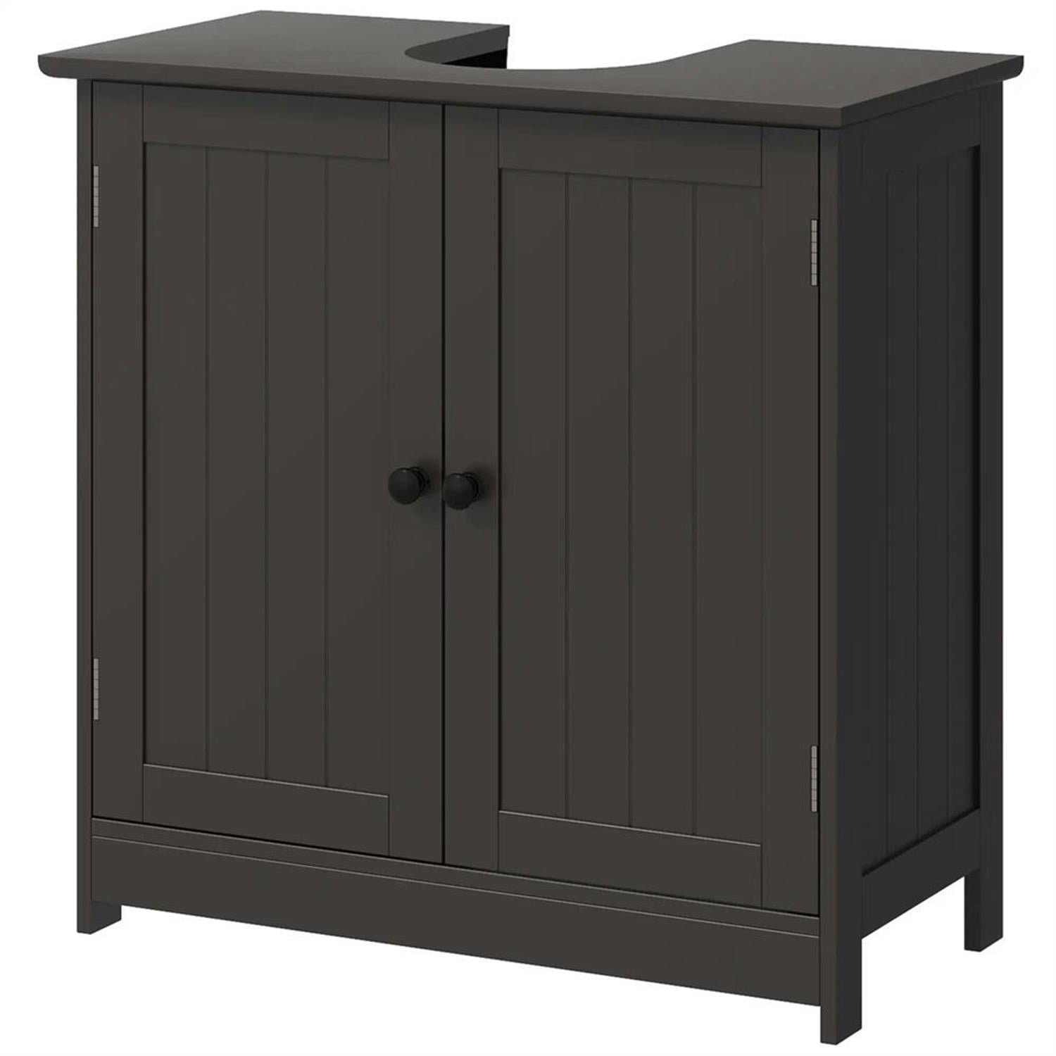 Demi Bonn 23" Bathroom Vanity with 2 Doors and Adjustable Shelf, Pedestal Sink 2-Door Cabinet, Under Sink Cabinet, Brown