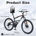 thumbnail image 4 of 26 inch Mountain Bike for Men and Women, 21-Speed Mountain Bicycle with Dual Suspension and Aluminum Alloy Frame, 85% Assembled, Black, 4 of 6